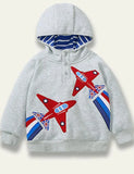 Grey Plane Hooded Sweatshirt