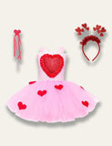 Heart Embroidered Tulle Princess Party Dress