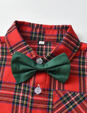 Plaid Shirt Overalls Set - Mini Taylor
