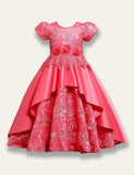Satin Embroidered Princess Party Dress - Mini Taylor