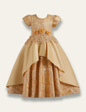 Satin Embroidered Princess Party Dress - Mini Taylor