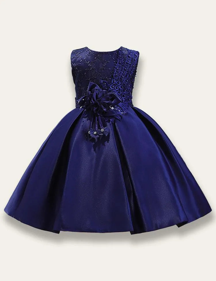 Solid Color Satin Princess Party Dress - Mini Taylor